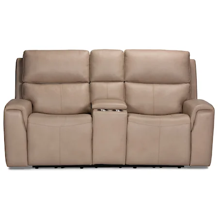 Power Reclining Loveseat with Console & Power Headrests